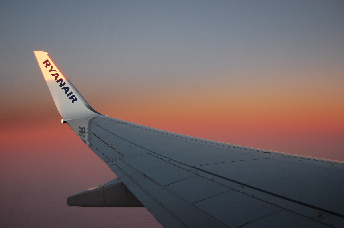 On the evening flight