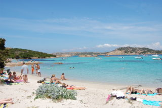 Sandy beach on one of the islands
